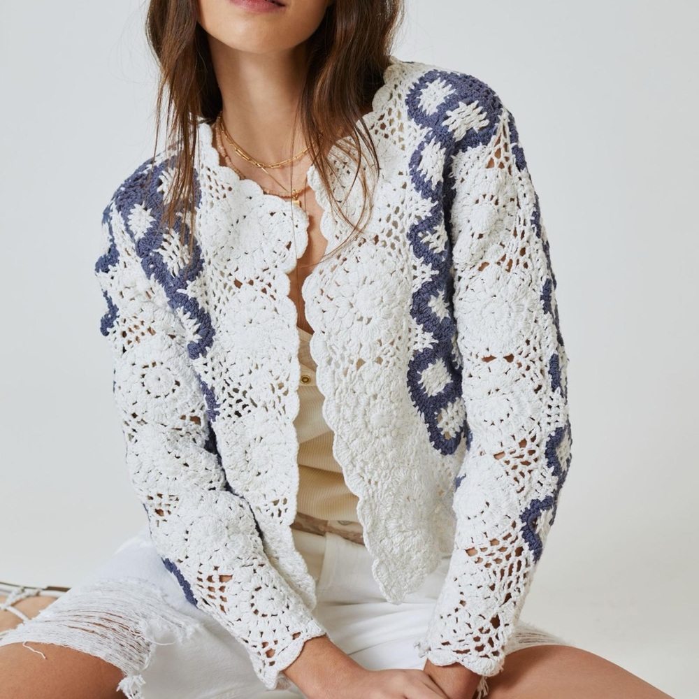 Anthropologie Crochet Kimono Jacket